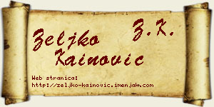 Željko Kainović vizit kartica